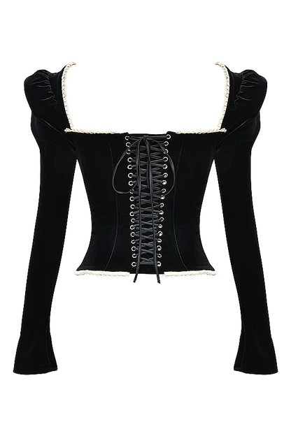 Noa Black Velvet Corset