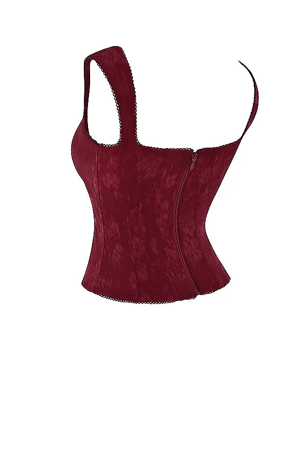 Parisa Merlot Floral Corset