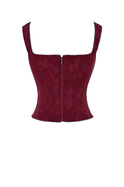Parisa Merlot Floral Corset