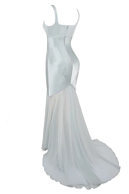 Vittoria Pistachio Chiffon Floor Length Gown