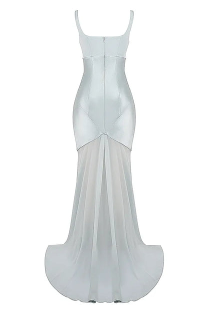 Vittoria Pistachio Chiffon Floor Length Gown