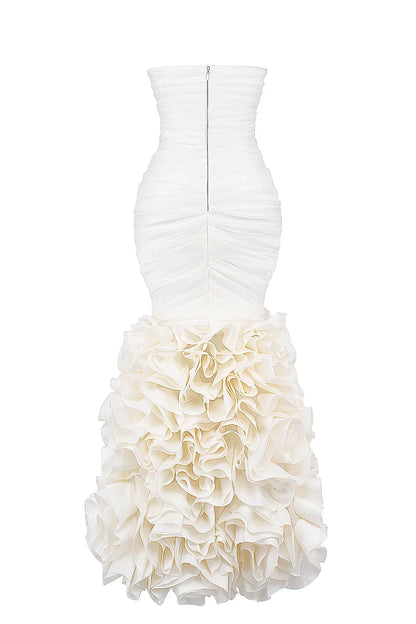 Gabrielle Ivory Strapless Ruffle Bridal Gown