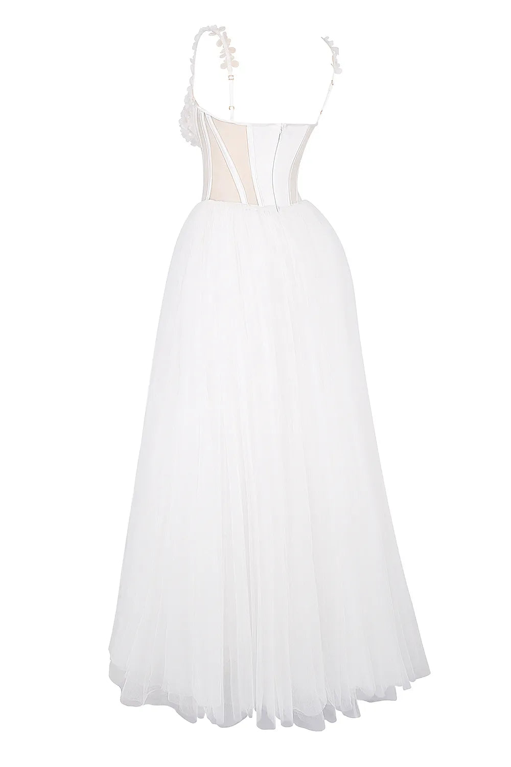 Nathalie White Floral Lace Tulle Bridal Gown
