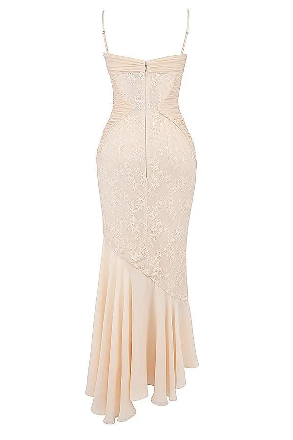 Felicia Vanilla Chiffon & Lace Gown