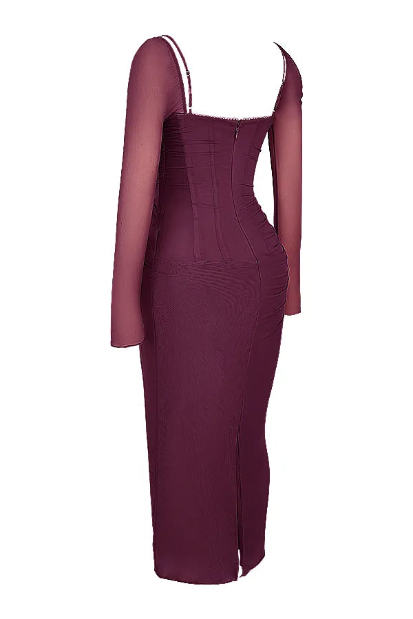 Katarina Wine Maxi Dress