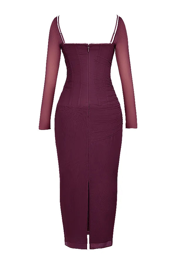 Katarina Wine Maxi Dress