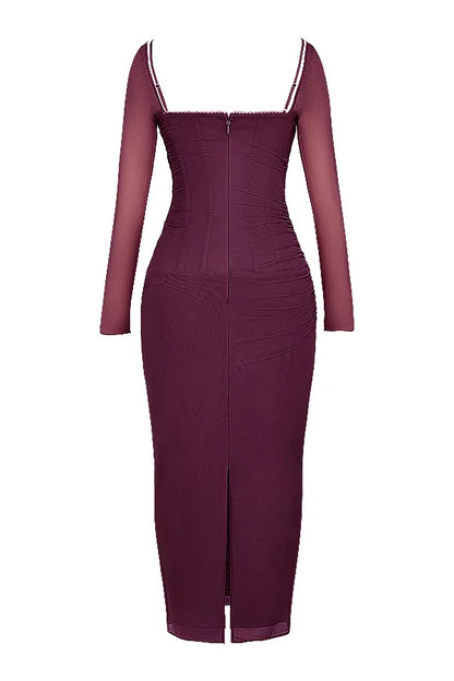 Katarina Wine Maxi Dress