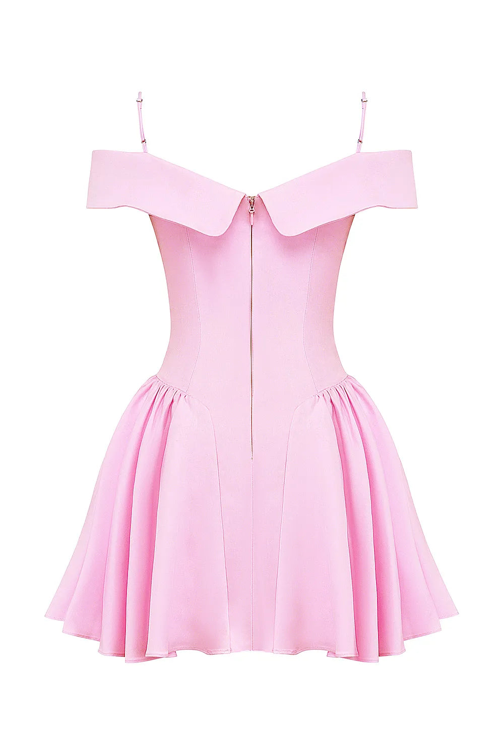 Elida Cotton Candy Twill Off Shoulder Mini Dress