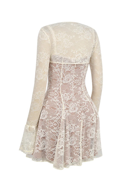 Alice Vintage Cream Lace Mini Dress