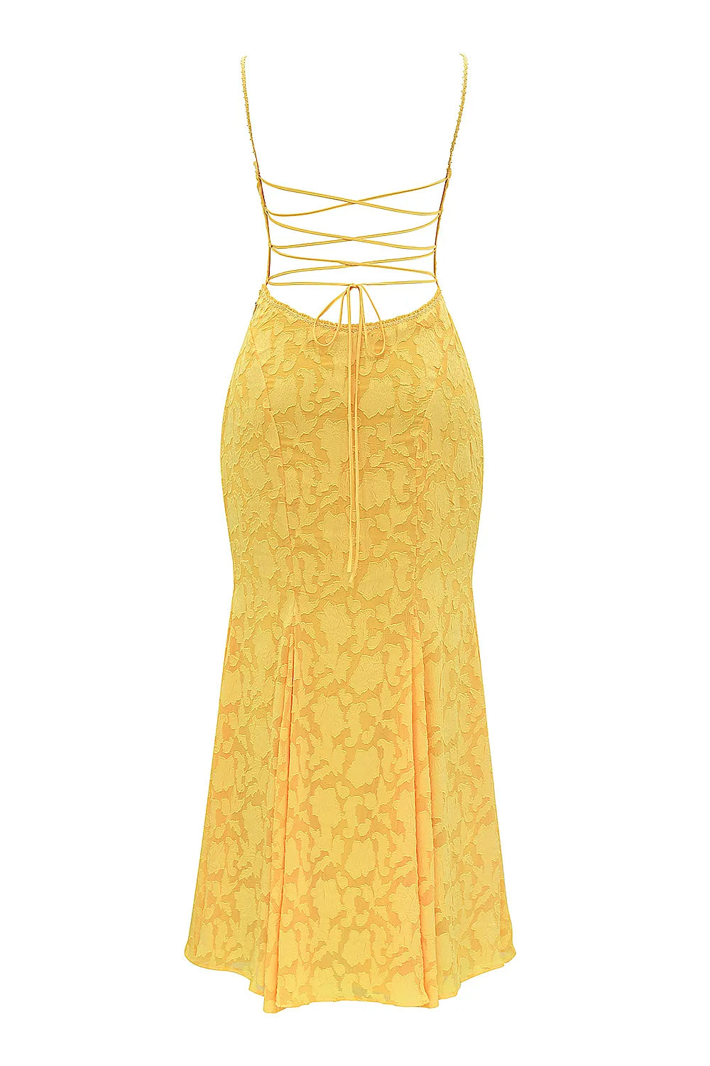 Joan Apricot Lace Up Back Maxi Dress