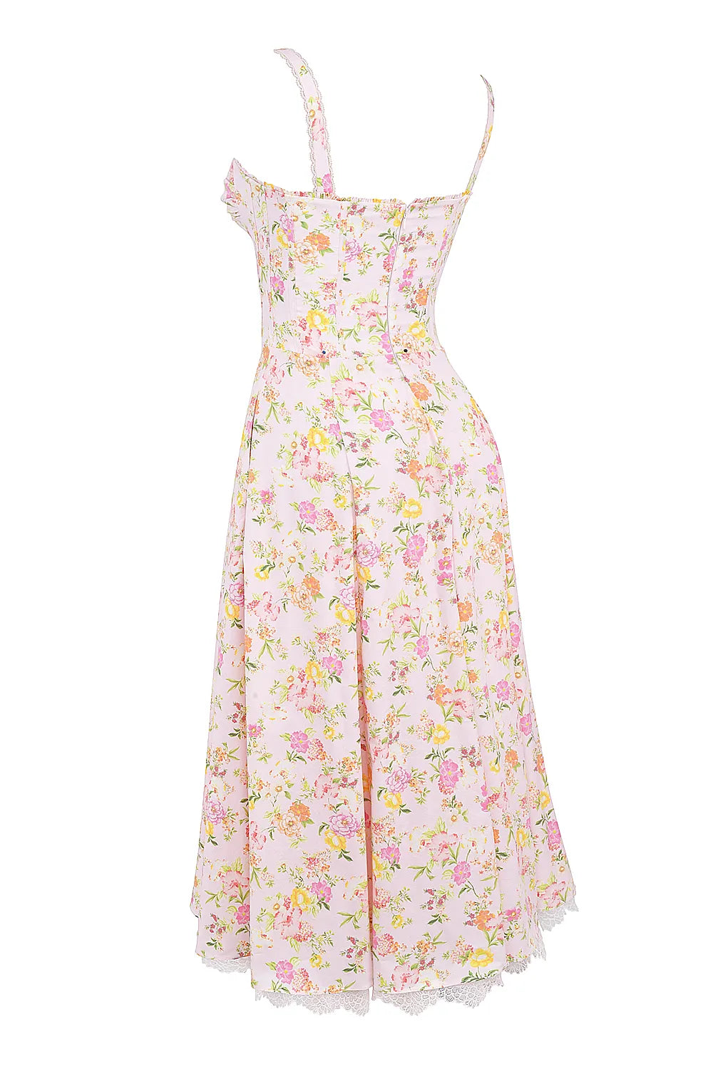 Rosalee Pink Meadow Print Cotton Bustier Sundress