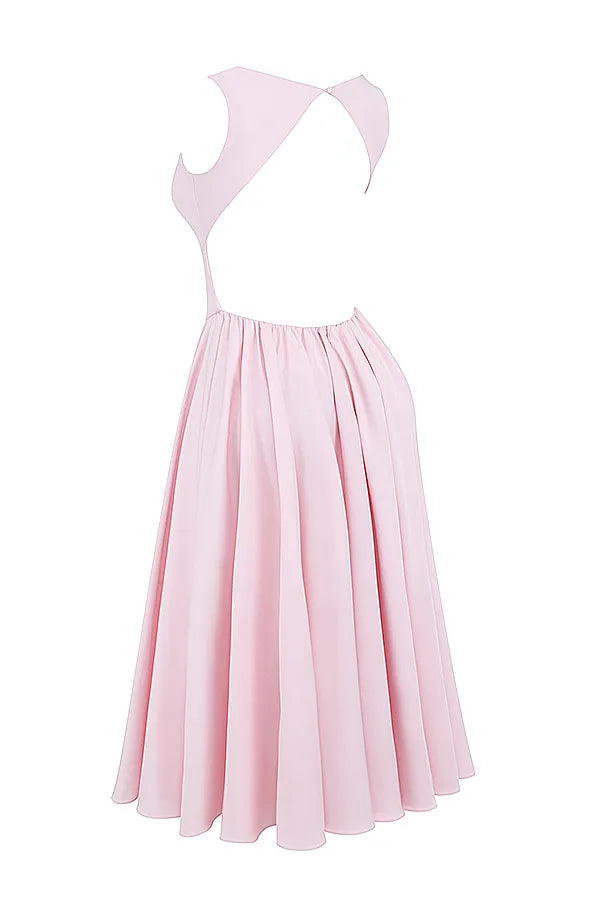 Cindy Ballerina Pink Twill Midi Sundress