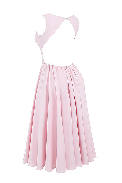 Cindy Ballerina Pink Twill Midi Sundress
