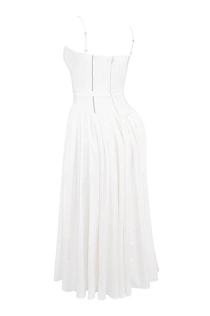 Ysabella White Cotton Maxi Sundress