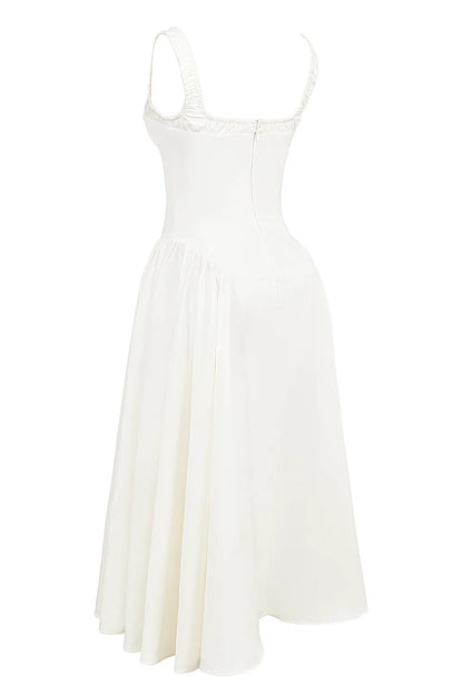 Dorothy White Cotton Midi Sundress