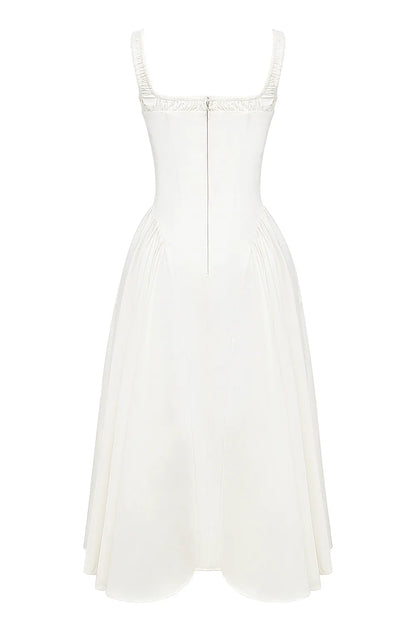 Dorothy White Cotton Midi Sundress