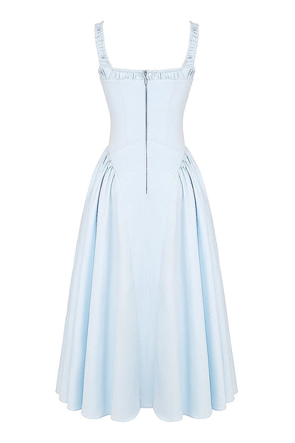Dorothy Italian Azure Cotton Midi Sundress