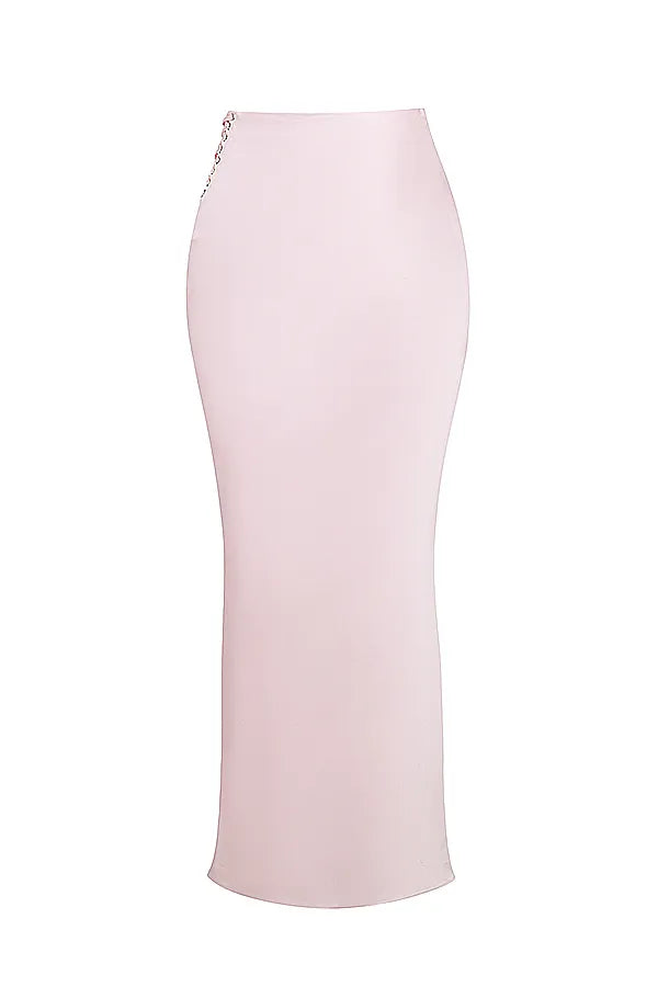 Giuliana Ballerina Pink Satin Maxi Skirt