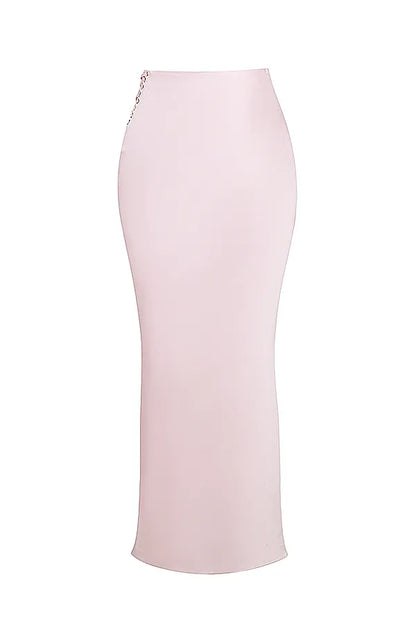 Giuliana Ballerina Pink Satin Maxi Skirt