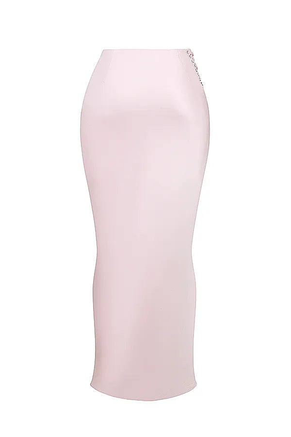 Giuliana Ballerina Pink Satin Maxi Skirt