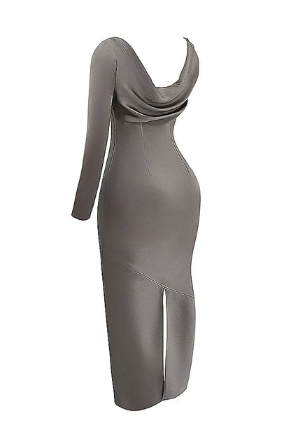 Catiana Smoke One Sleeve Maxi Dress