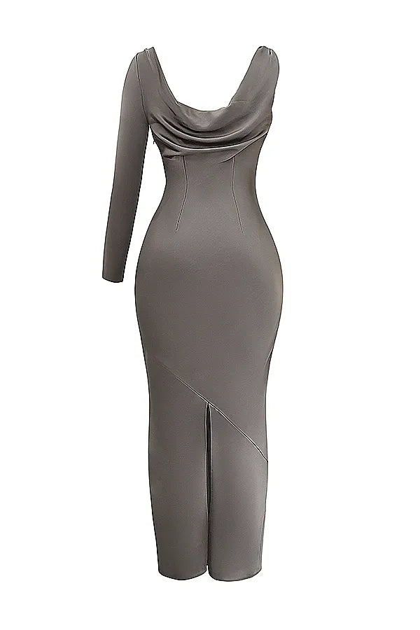 Catiana Smoke One Sleeve Maxi Dress