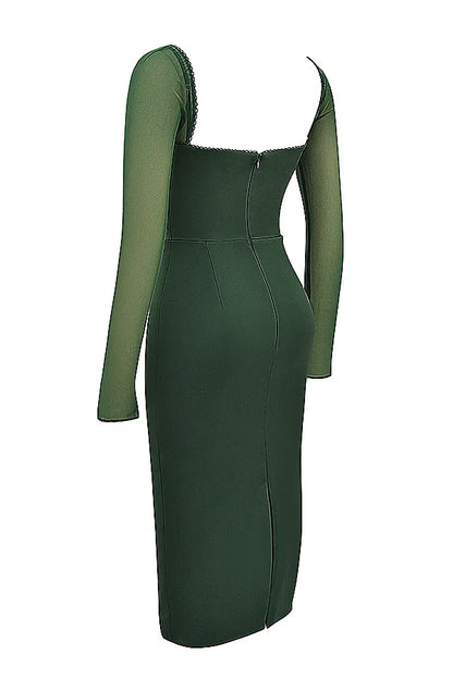 Ellica Emerald Green Midi Dress