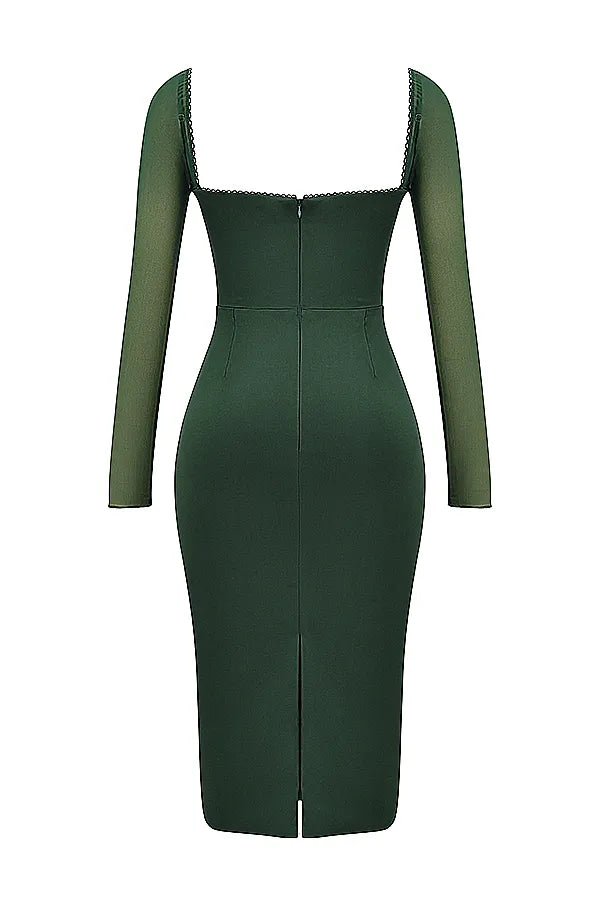 Ellica Emerald Green Midi Dress