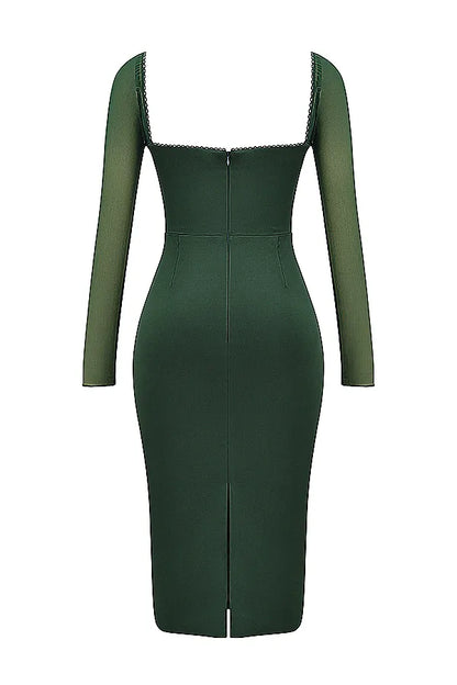 Ellica Emerald Green Midi Dress