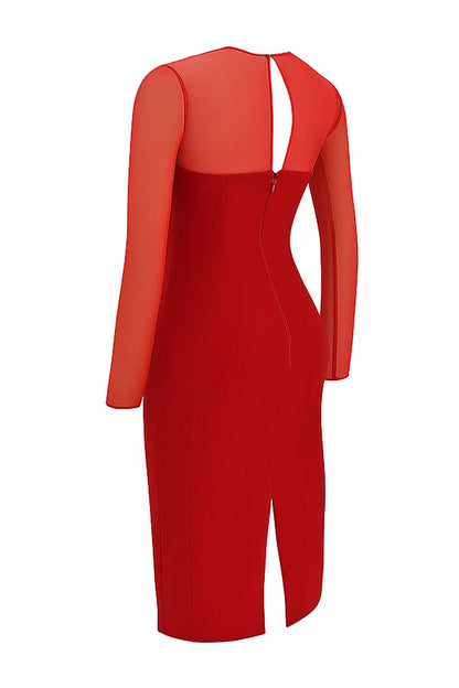 Darcy Scarlet Plunge Midi Dress