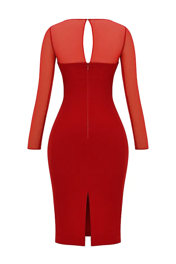Darcy Scarlet Plunge Midi Dress