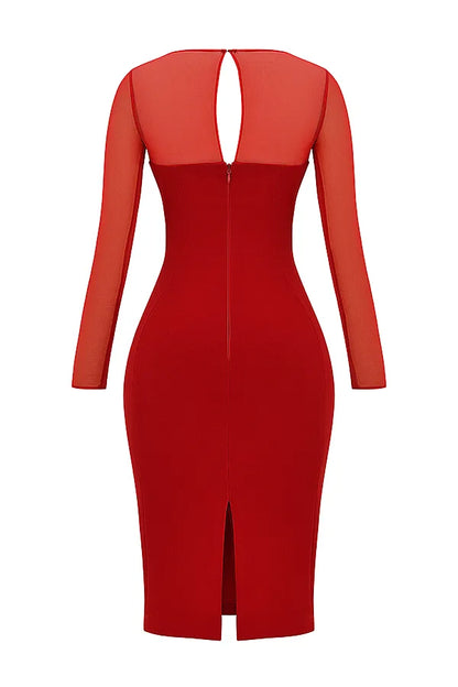 Darcy Scarlet Plunge Midi Dress