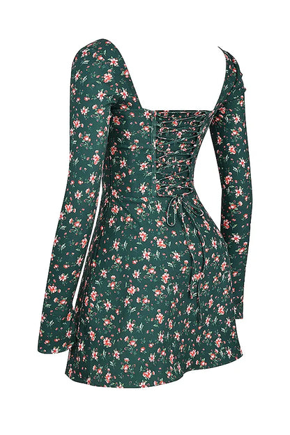 Malika Green Floral Corset Mini Dress