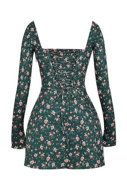 Malika Green Floral Corset Mini Dress
