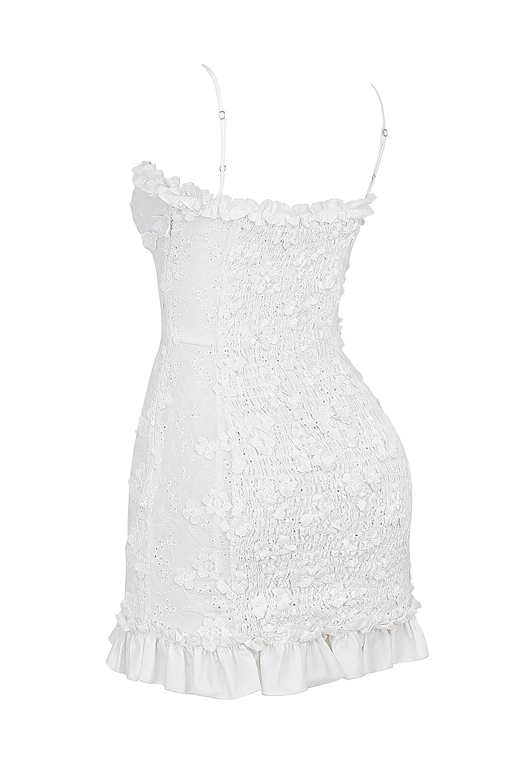 Marlene White Cotton Broderie Anglais Mini Dress
