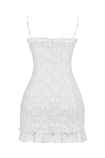 Marlene White Cotton Broderie Anglais Mini Dress