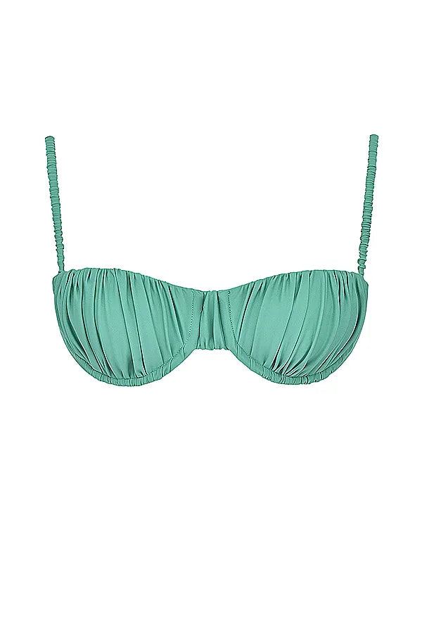 Cassis Eucalyptus Ruched Bikini Top