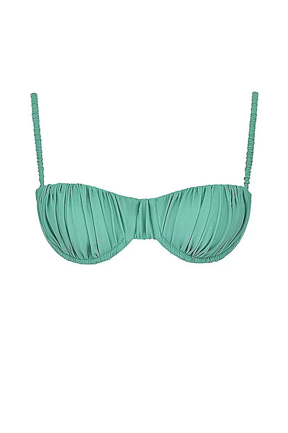 Cassis Eucalyptus Ruched Bikini Top