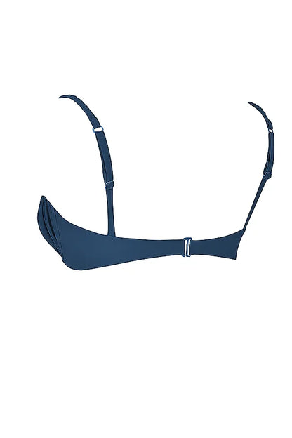 Cassis Deep Blue Ruched Bikini Top