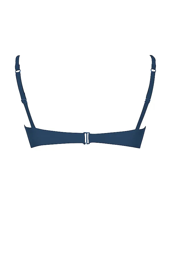 Cassis Deep Blue Ruched Bikini Top