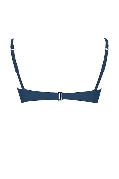 Cassis Deep Blue Ruched Bikini Top