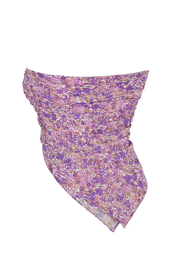 Paros Violet Floral Multi Use Scarf