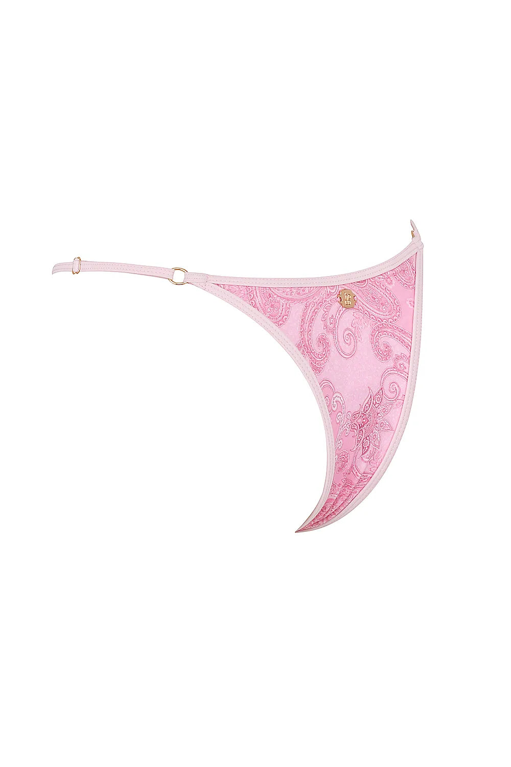 Cote DAzur Pink Paisley Thong Bikini Bottom