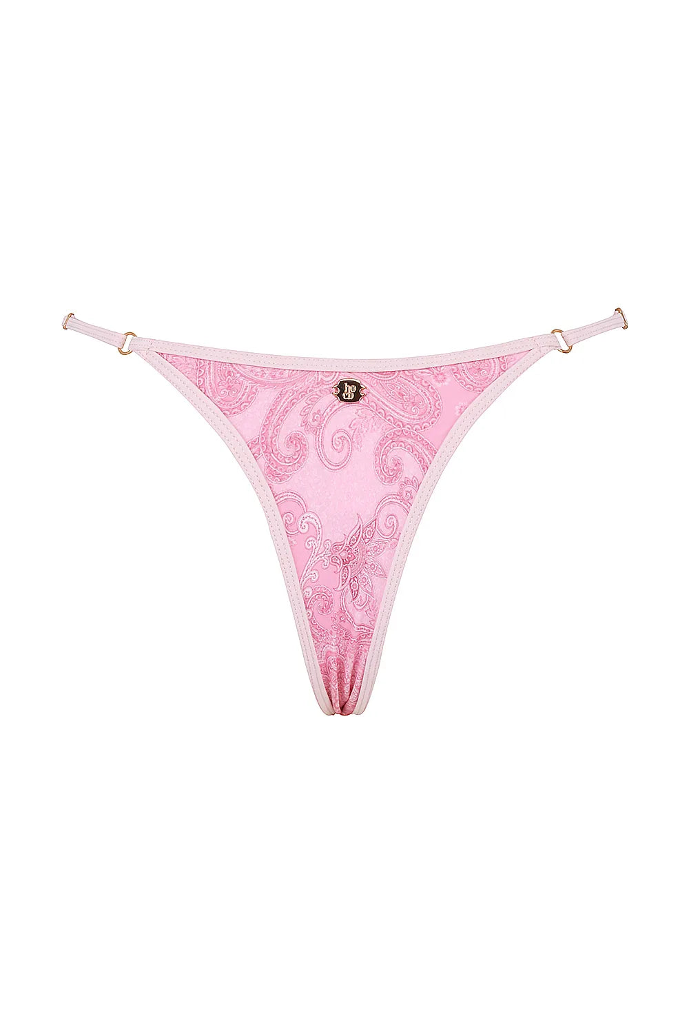 Cote DAzur Pink Paisley Thong Bikini Bottom