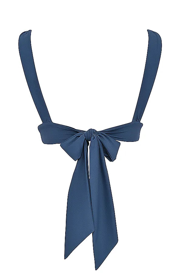 Seychelles Deep Blue Tie Back Bikini Top