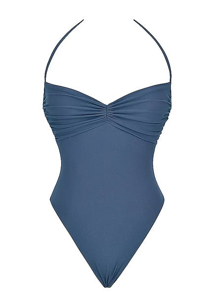 Aruba Deep Blue Gathered Swimsuit