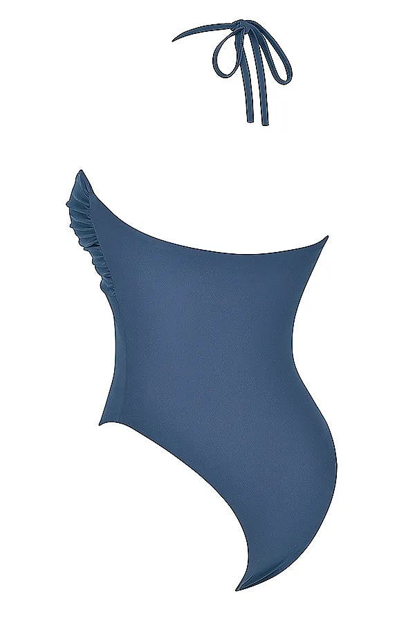 Aruba Deep Blue Gathered Swimsuit