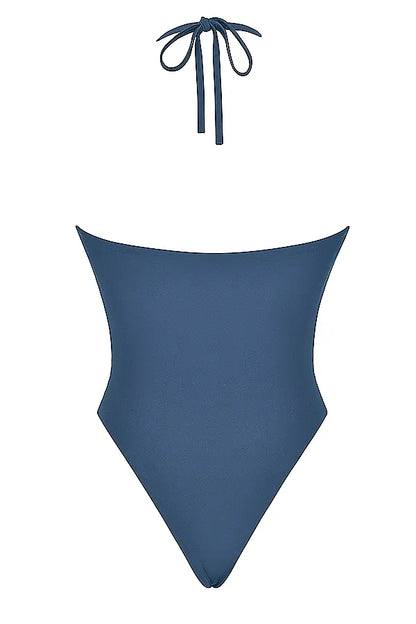 Aruba Deep Blue Gathered Swimsuit