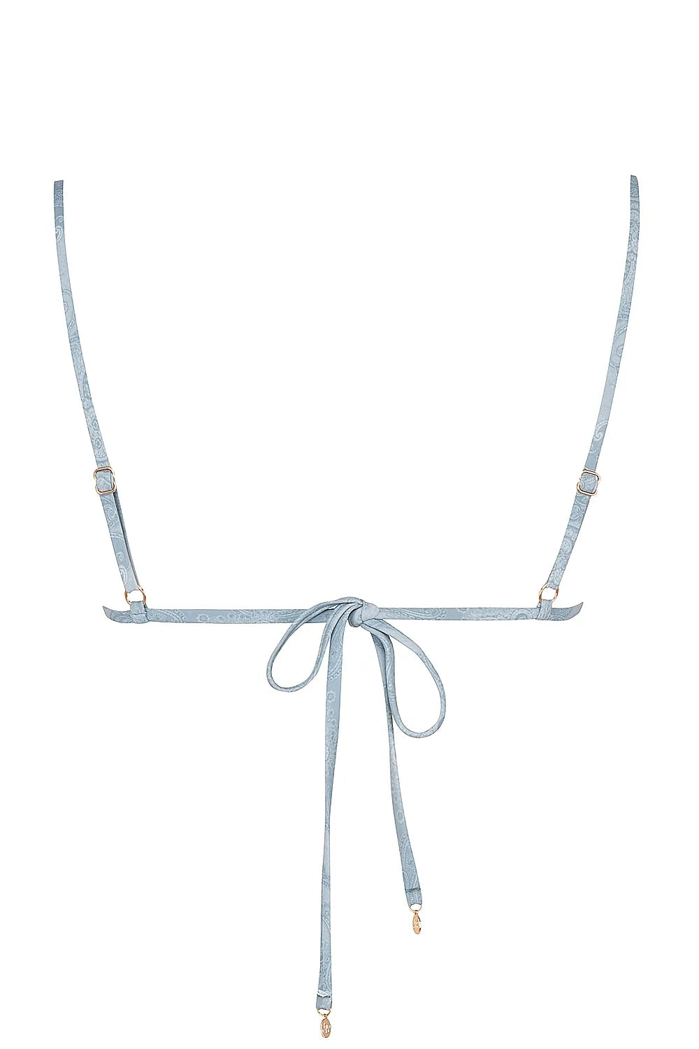 Corsica Blue Paisley Ruffle Trim Bikini Top