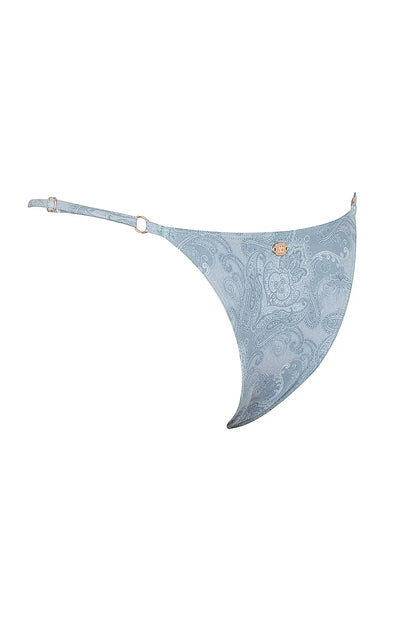 Toulouse Blue Paisley Ruffle Trim Bikini Bottom
